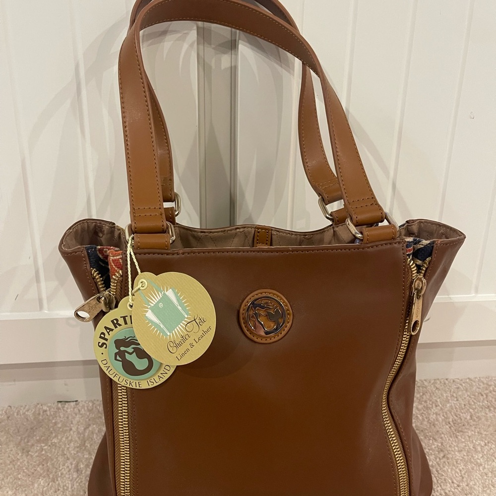 Spartina 449 Charter Tote Brown Leather